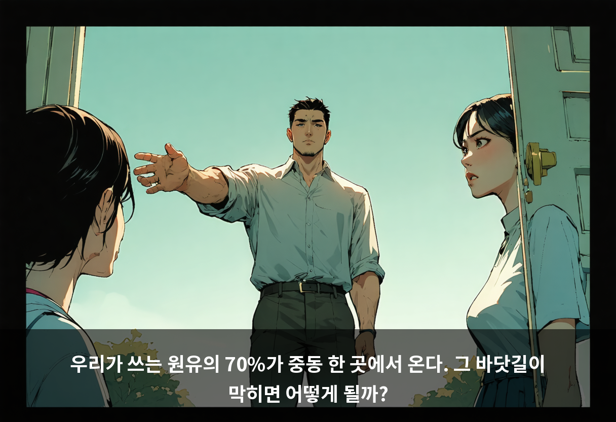 우리가 쓰는 원유의 70%가 중동 한 곳에서 온다. 그 바닷길이 막히면 어떻게 될까?