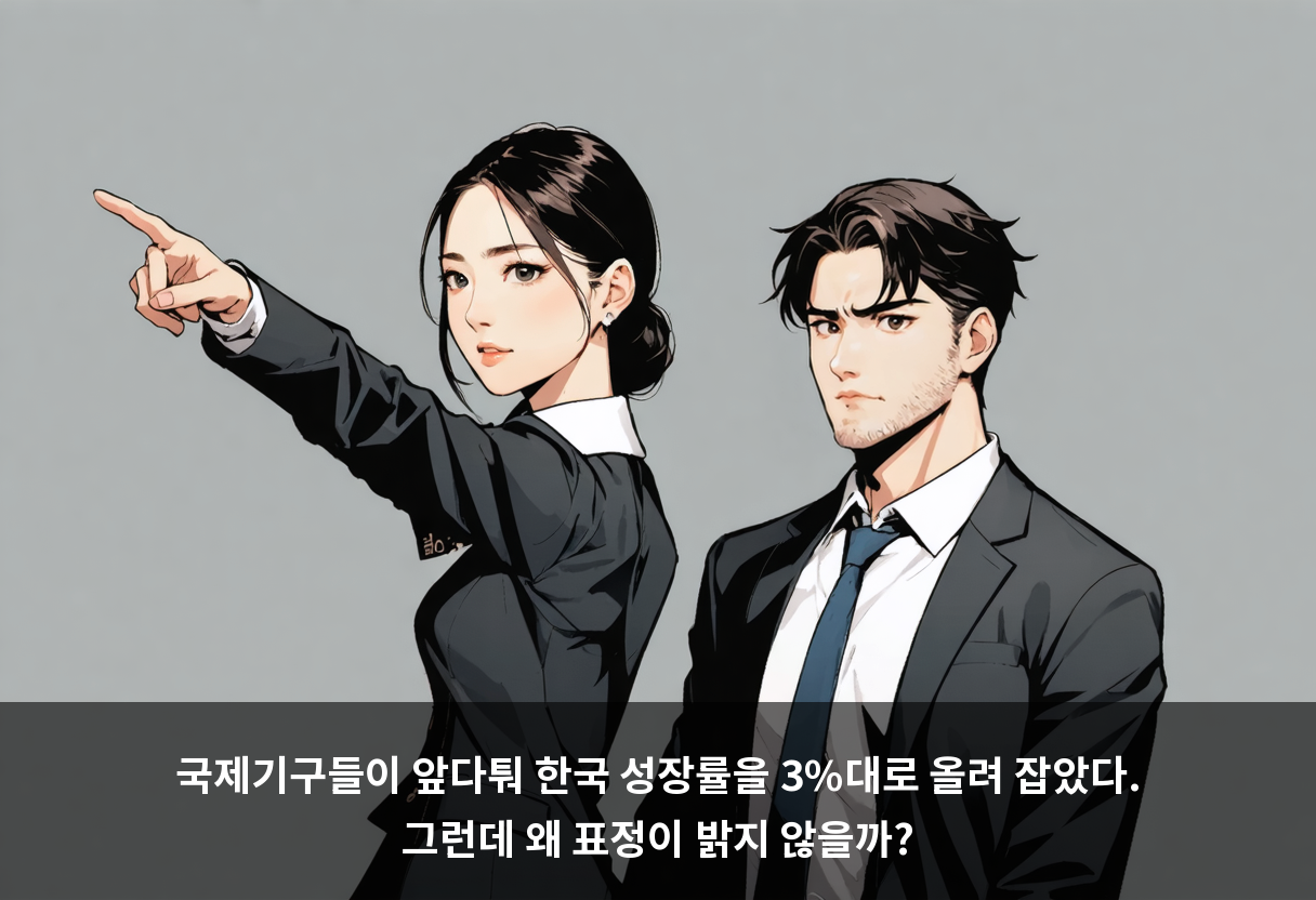 국제기구들이 앞다퉈 한국 성장률을 3%대로 올려 잡았다. 그런데 왜 표정이 밝지 않을까?