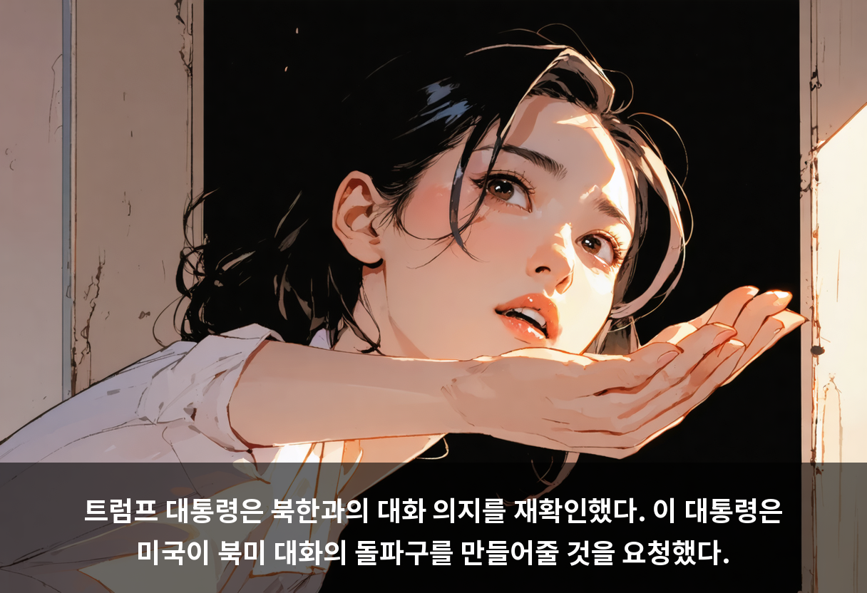 트럼프 대통령은 북한과의 대화 의지를 재확인했다. 이 대통령은 미국이 북미 대화의 돌파구를 만들어줄 것을 요청했다.