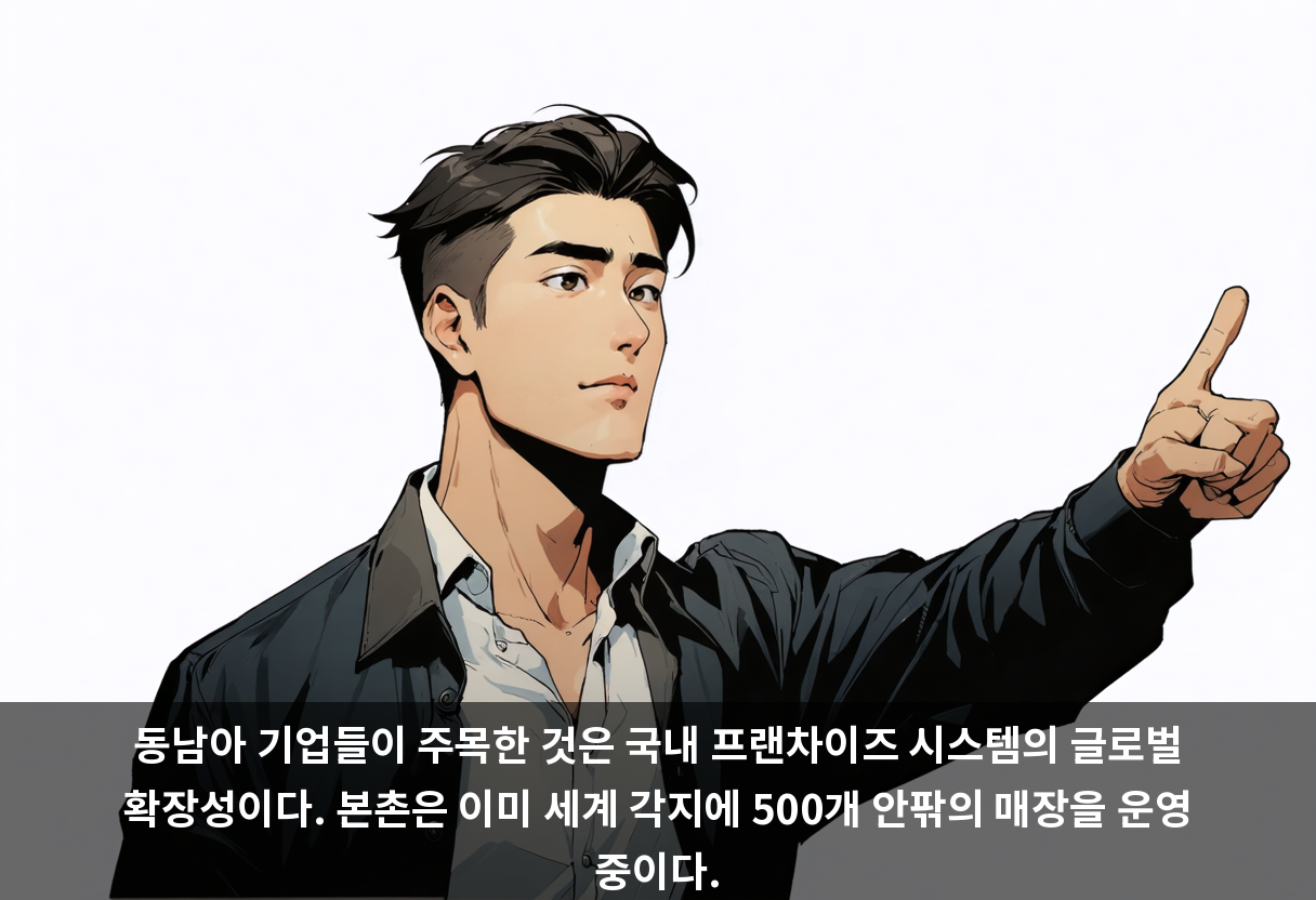 동남아 기업들이 주목한 것은 국내 프랜차이즈 시스템의 글로벌 확장성이다. 본촌은 이미 세계 각지에 500개 안팎의 매장을 운영 중이다.