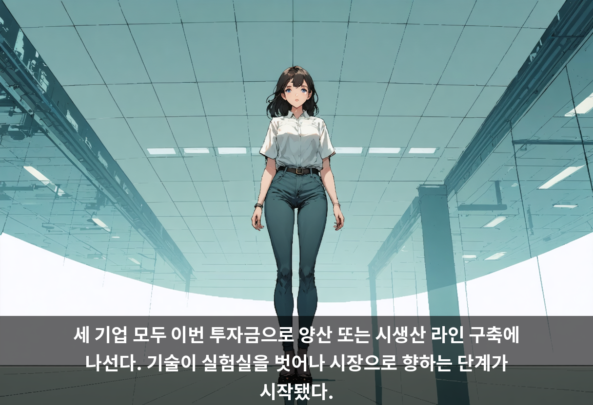 세 기업 모두 이번 투자금으로 양산 또는 시생산 라인 구축에 나선다. 기술이 실험실을 벗어나 시장으로 향하는 단계가 시작됐다.