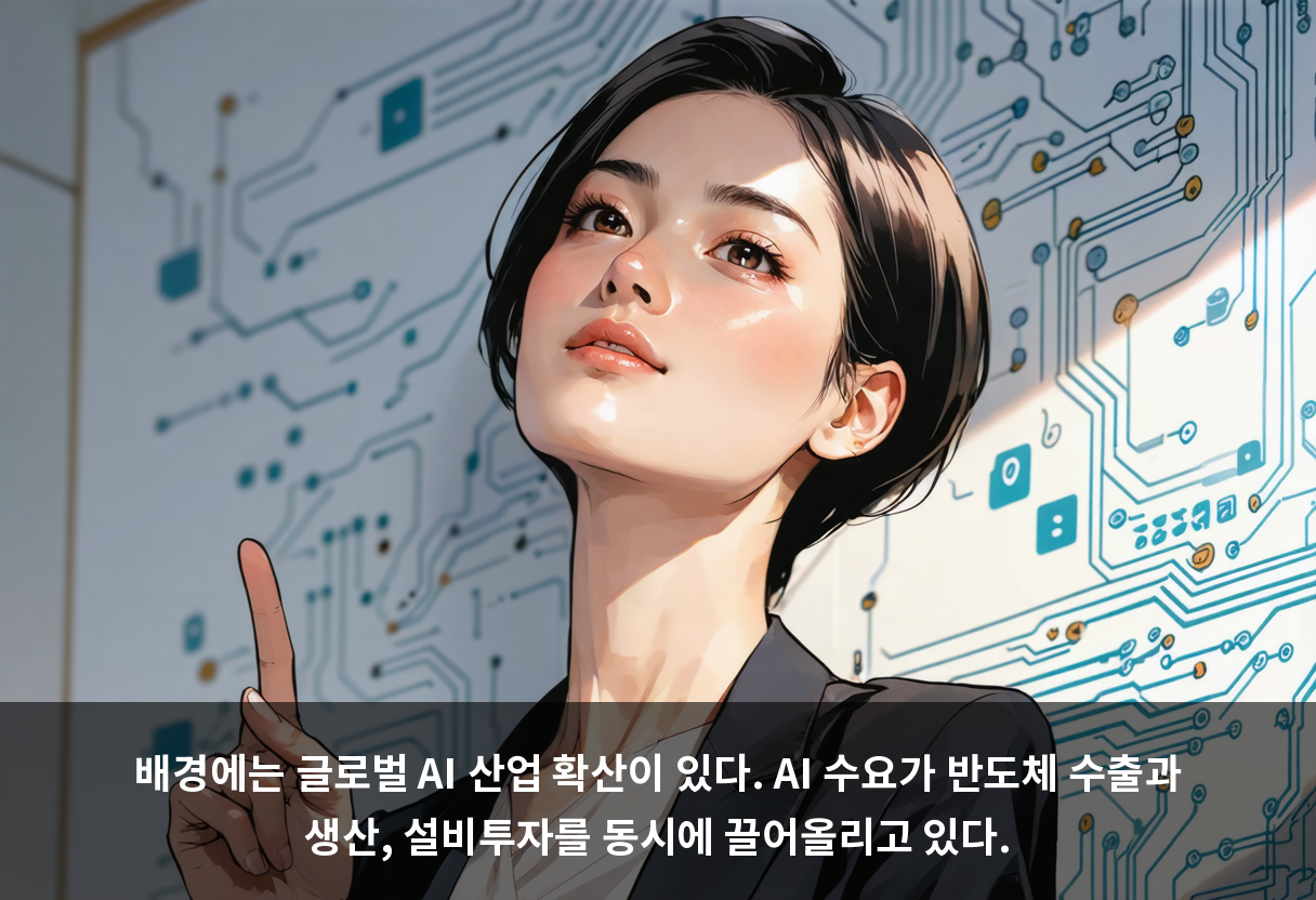 배경에는 글로벌 AI 산업 확산이 있다. AI 수요가 반도체 수출과 생산, 설비투자를 동시에 끌어올리고 있다.