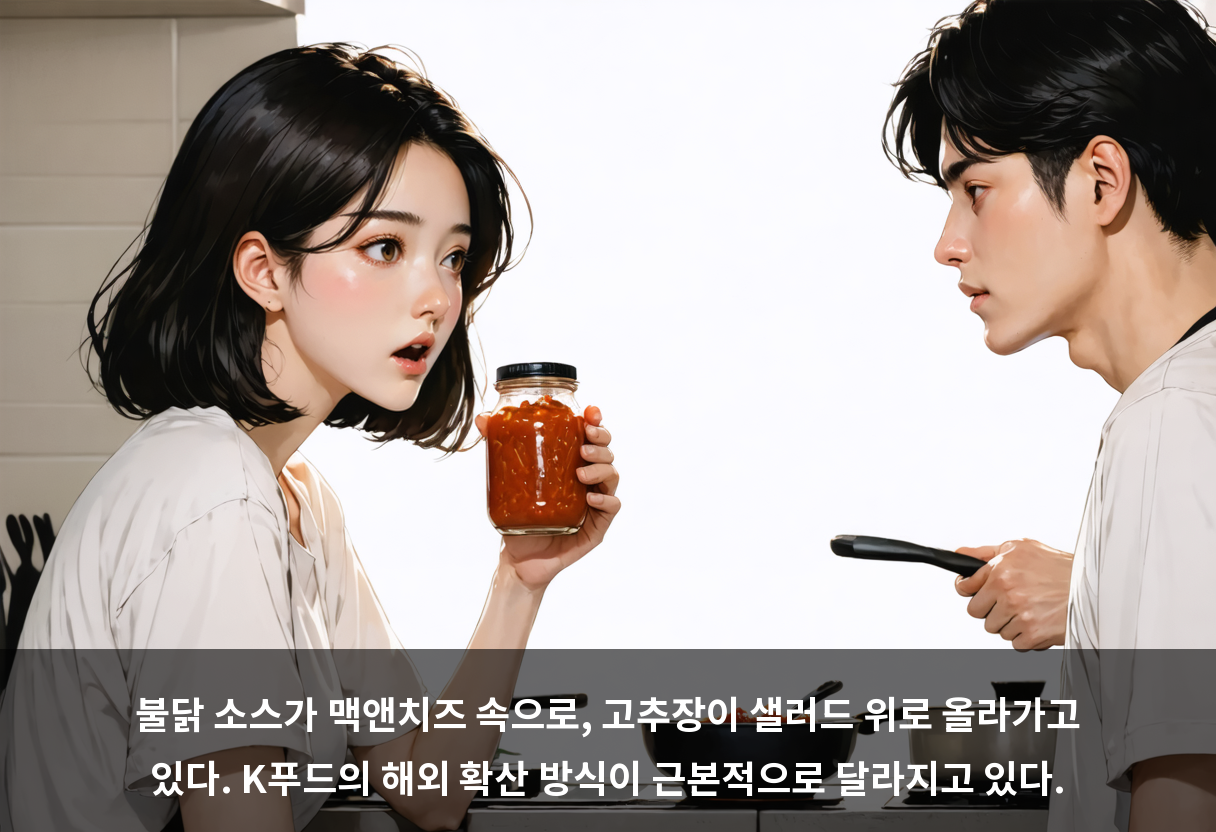 불닭 소스가 맥앤치즈 속으로, 고추장이 샐러드 위로 올라가고 있다. K푸드의 해외 확산 방식이 근본적으로 달라지고 있다.