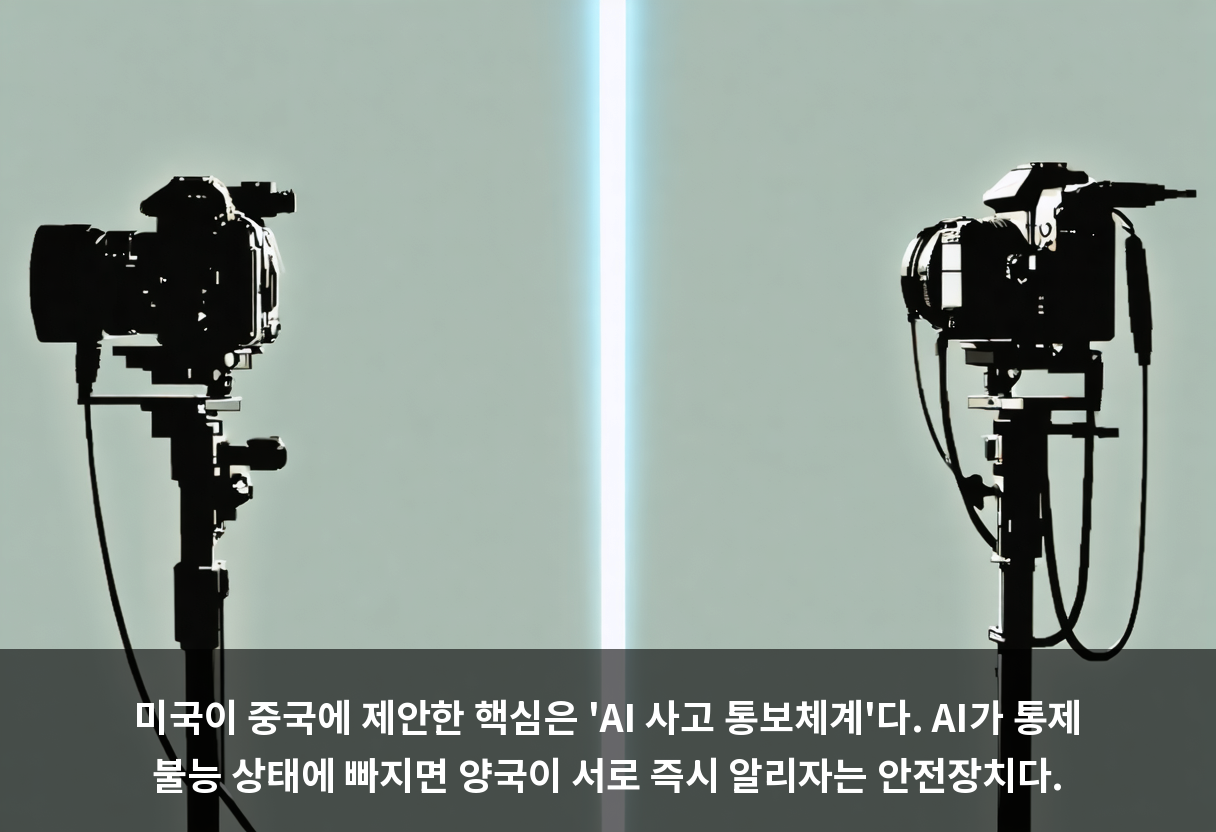 미국이 중국에 제안한 핵심은 'AI 사고 통보체계'다. AI가 통제 불능 상태에 빠지면 양국이 서로 즉시 알리자는 안전장치다.
