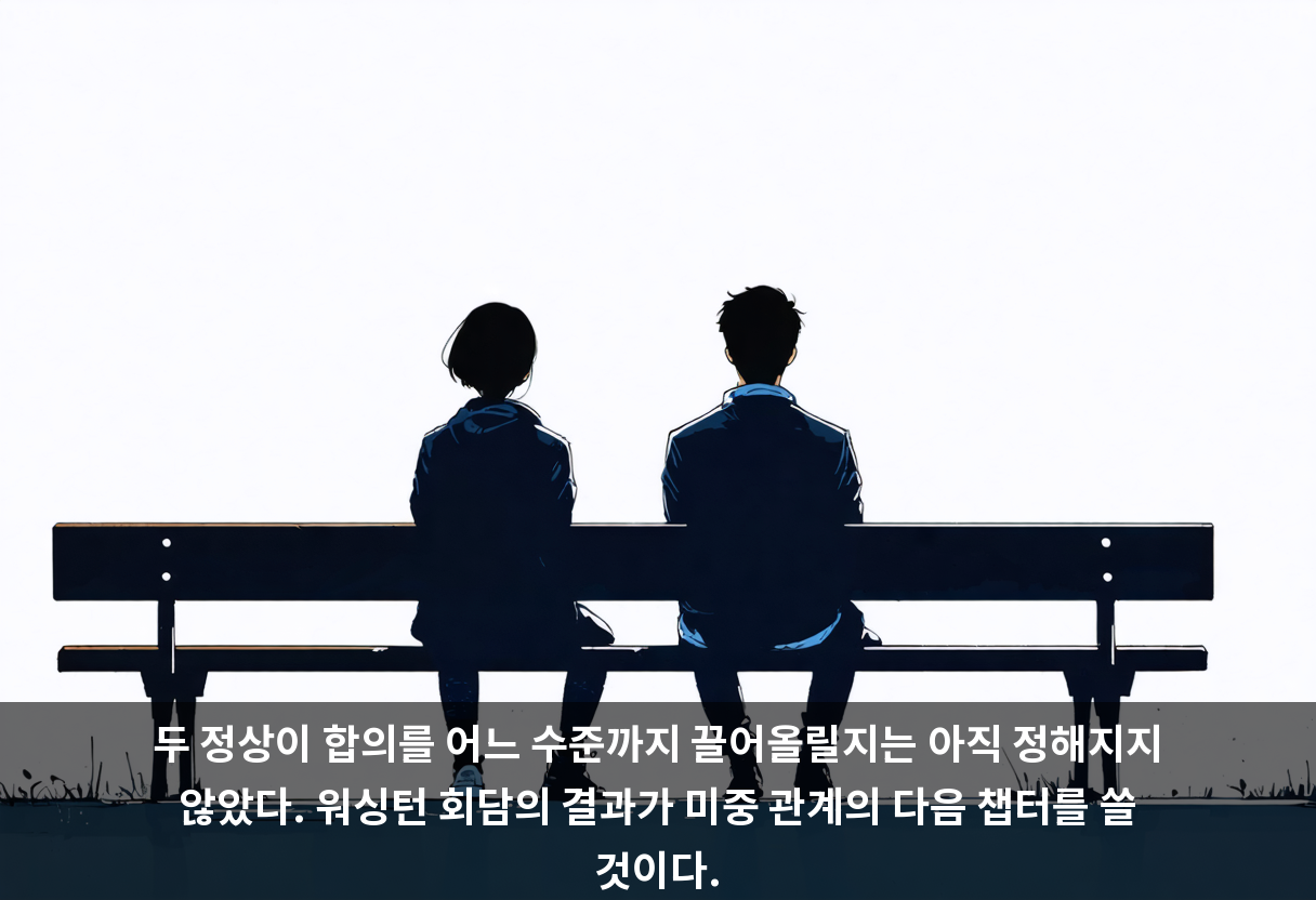 두 정상이 합의를 어느 수준까지 끌어올릴지는 아직 정해지지 않았다. 워싱턴 회담의 결과가 미중 관계의 다음 챕터를 쓸 것이다.