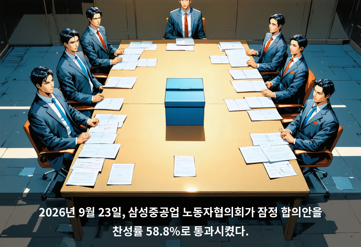 2026년 9월 23일, 삼성중공업 노동자협의회가 잠정 합의안을 찬성률 58.8%로 통과시켰다.