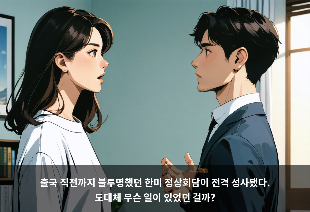 출국 직전까지 난항, 한미 두 정상이 22일 마주 앉다 ⛳