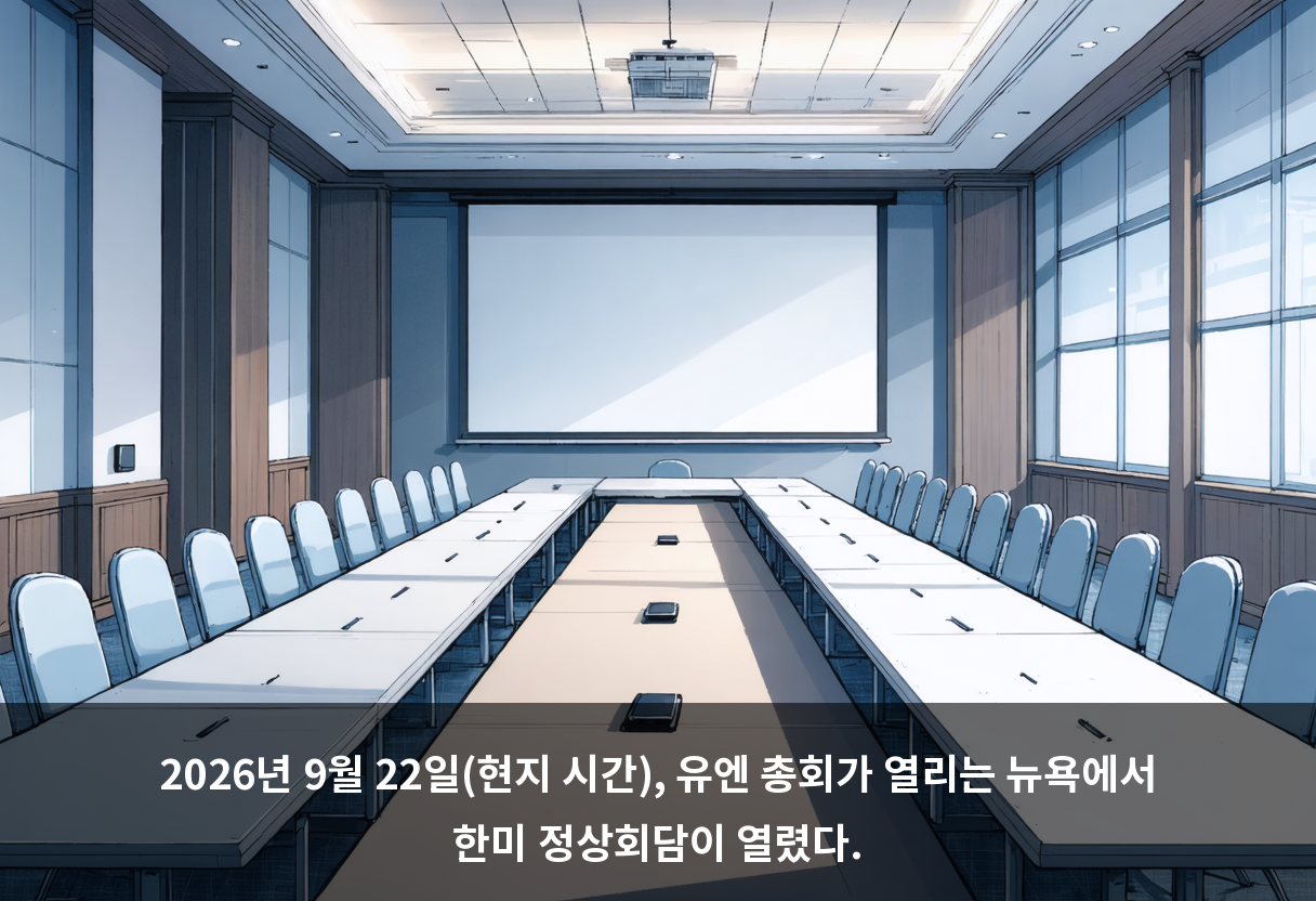 2026년 9월 22일(현지 시간), 유엔 총회가 열리는 뉴욕에서 한미 정상회담이 열렸다.