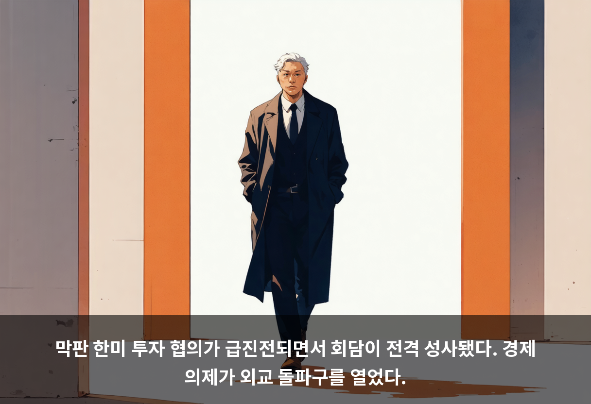 막판 한미 투자 협의가 급진전되면서 회담이 전격 성사됐다. 경제 의제가 외교 돌파구를 열었다.