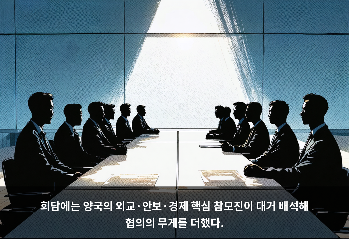 회담에는 양국의 외교·안보·경제 핵심 참모진이 대거 배석해 협의의 무게를 더했다.