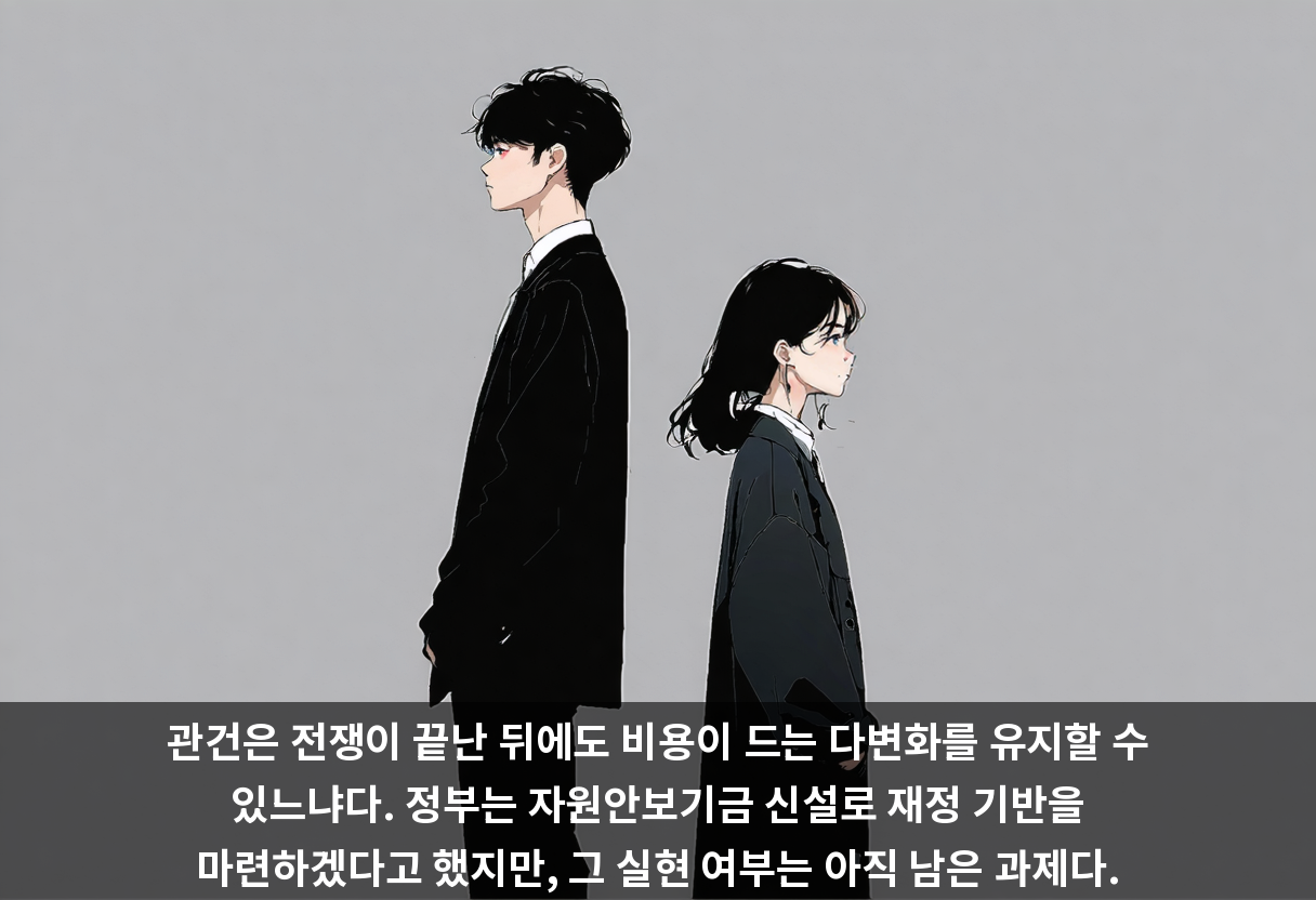 관건은 전쟁이 끝난 뒤에도 비용이 드는 다변화를 유지할 수 있느냐다. 정부는 자원안보기금 신설로 재정 기반을 마련하겠다고 했지만, 그 실현 여부는 아직 남은 과제다.