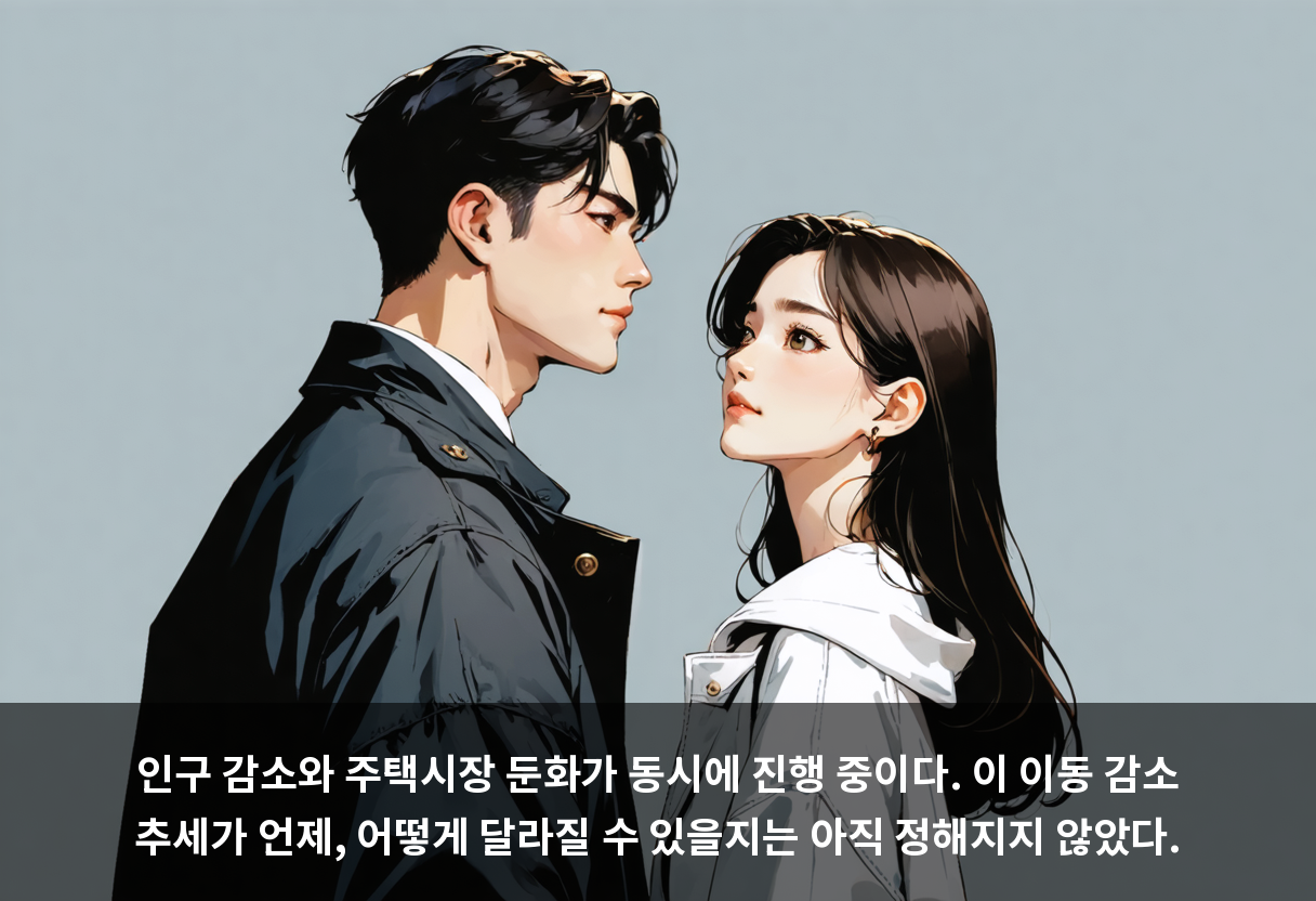 인구 감소와 주택시장 둔화가 동시에 진행 중이다. 이 이동 감소 추세가 언제, 어떻게 달라질 수 있을지는 아직 정해지지 않았다.