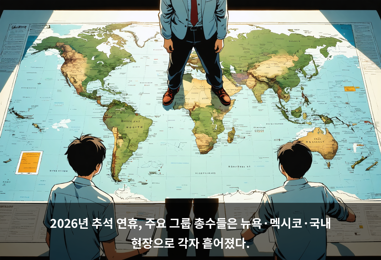 2026년 추석 연휴, 주요 그룹 총수들은 뉴욕·멕시코·국내 현장으로 각자 흩어졌다.