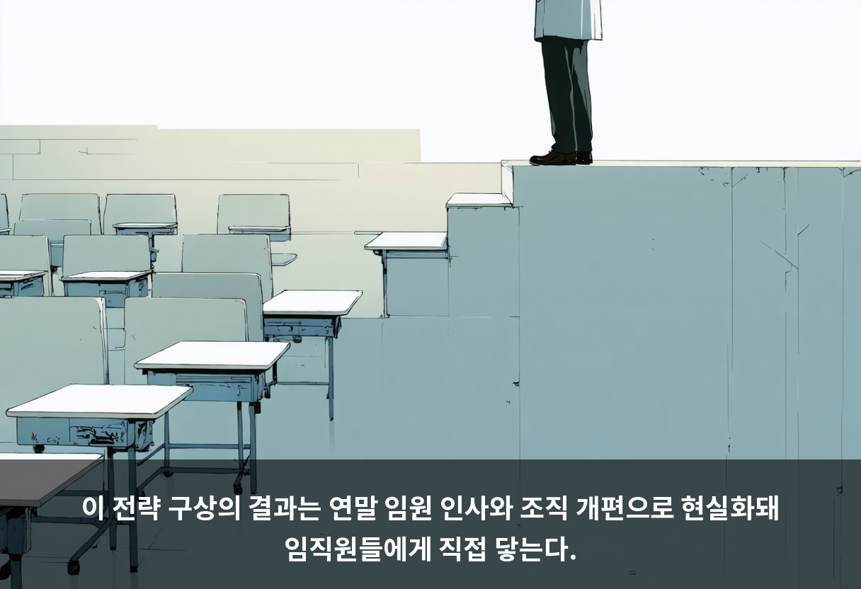 이 전략 구상의 결과는 연말 임원 인사와 조직 개편으로 현실화돼 임직원들에게 직접 닿는다.