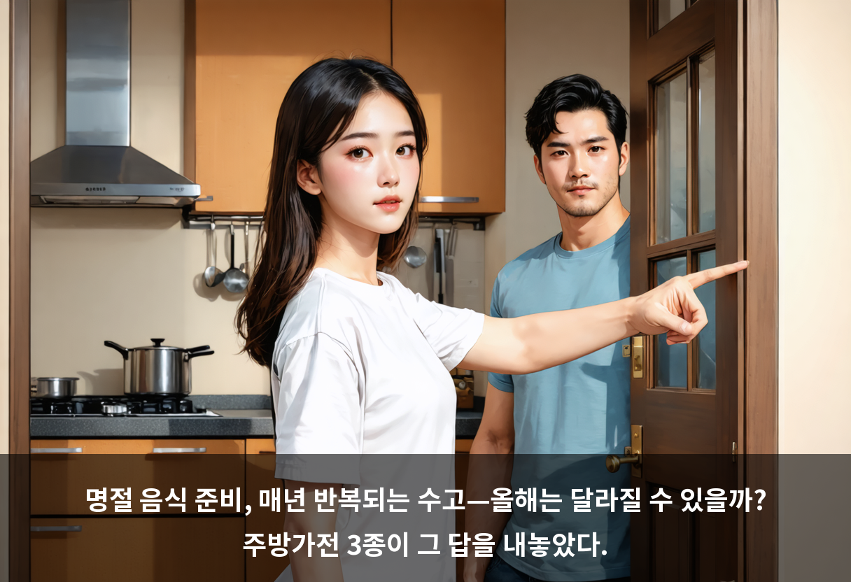 명절 음식 준비, 매년 반복되는 수고—올해는 달라질 수 있을까? 주방가전 3종이 그 답을 내놓았다.