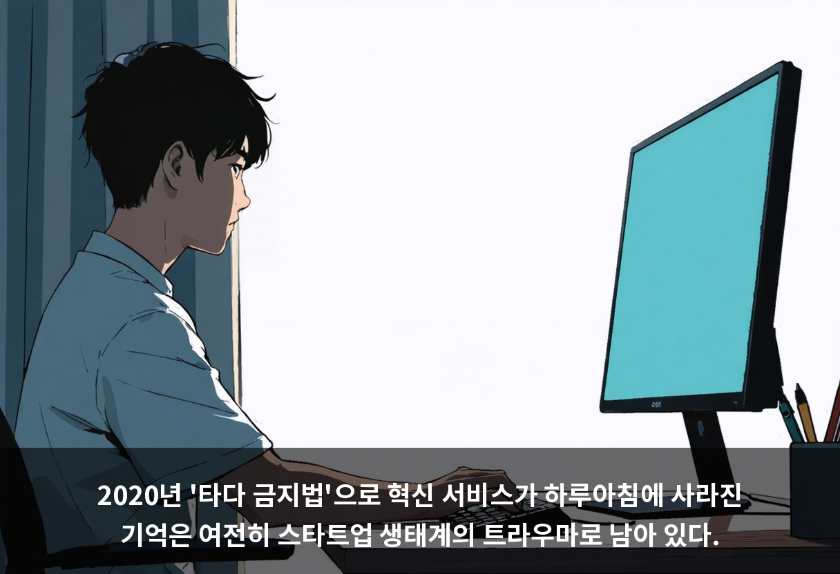 2020년 '타다 금지법'으로 혁신 서비스가 하루아침에 사라진 기억은 여전히 스타트업 생태계의 트라우마로 남아 있다.