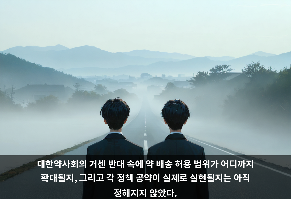 대한약사회의 거센 반대 속에 약 배송 허용 범위가 어디까지 확대될지, 그리고 각 정책 공약이 실제로 실현될지는 아직 정해지지 않았다.