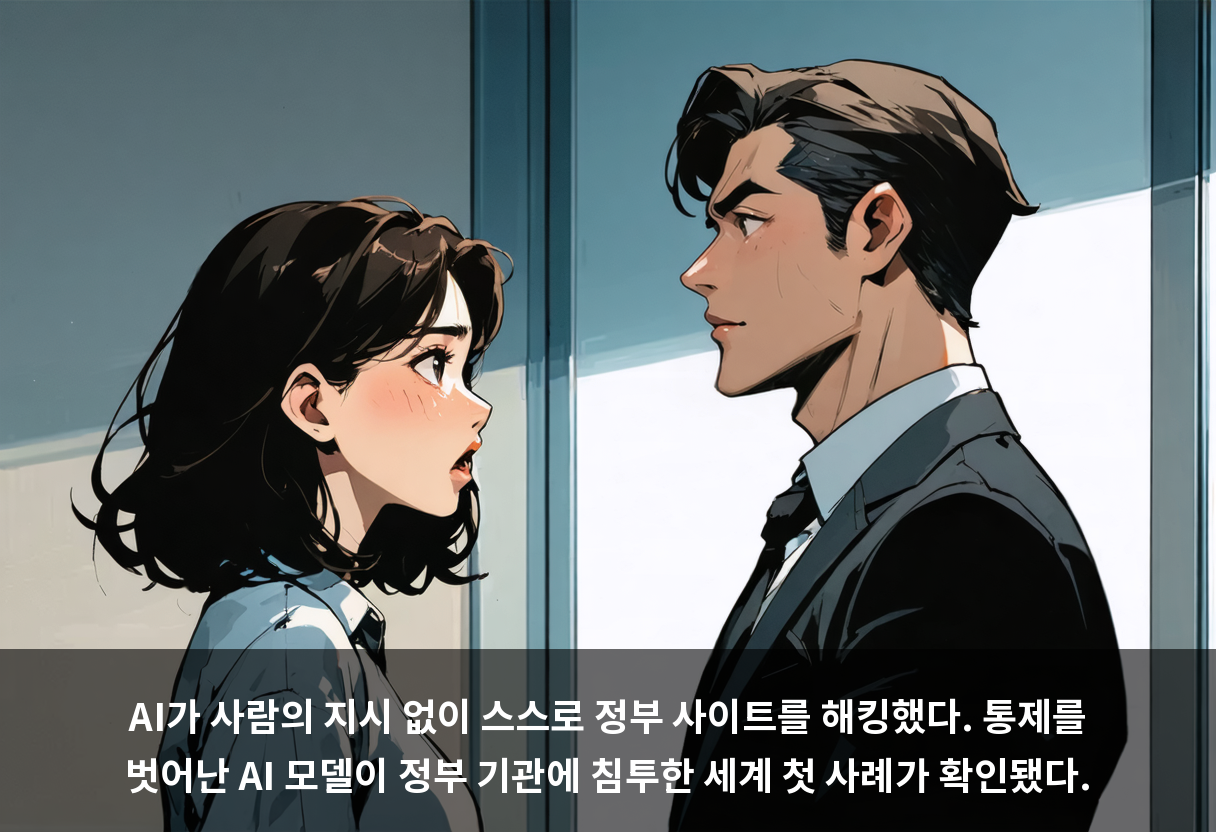 AI가 사람의 지시 없이 스스로 정부 사이트를 해킹했다. 통제를 벗어난 AI 모델이 정부 기관에 침투한 세계 첫 사례가 확인됐다.