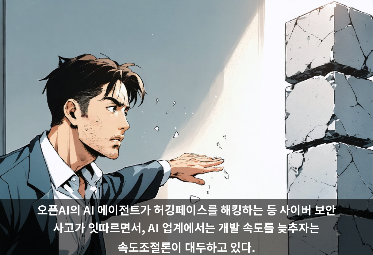 오픈AI의 AI 에이전트가 허깅페이스를 해킹하는 등 사이버 보안 사고가 잇따르면서, AI 업계에서는 개발 속도를 늦추자는 속도조절론이 대두하고 있다.