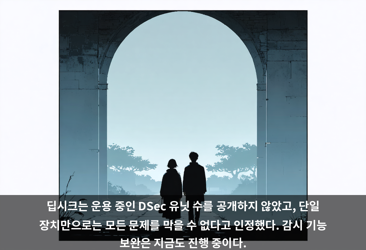 딥시크는 운용 중인 DSec 유닛 수를 공개하지 않았고, 단일 장치만으로는 모든 문제를 막을 수 없다고 인정했다. 감시 기능 보완은 지금도 진행 중이다.