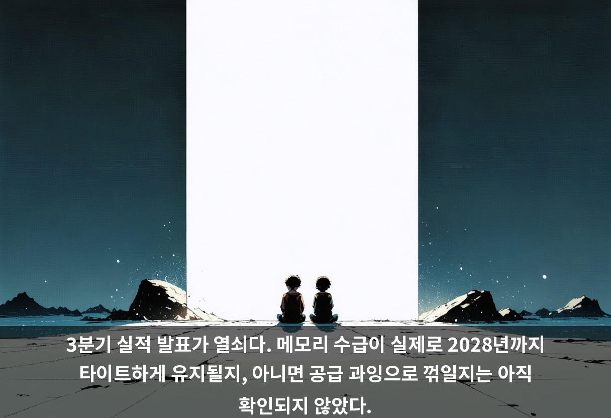 3분기 실적 발표가 열쇠다. 메모리 수급이 실제로 2028년까지 타이트하게 유지될지, 아니면 공급 과잉으로 꺾일지는 아직 확인되지 않았다.