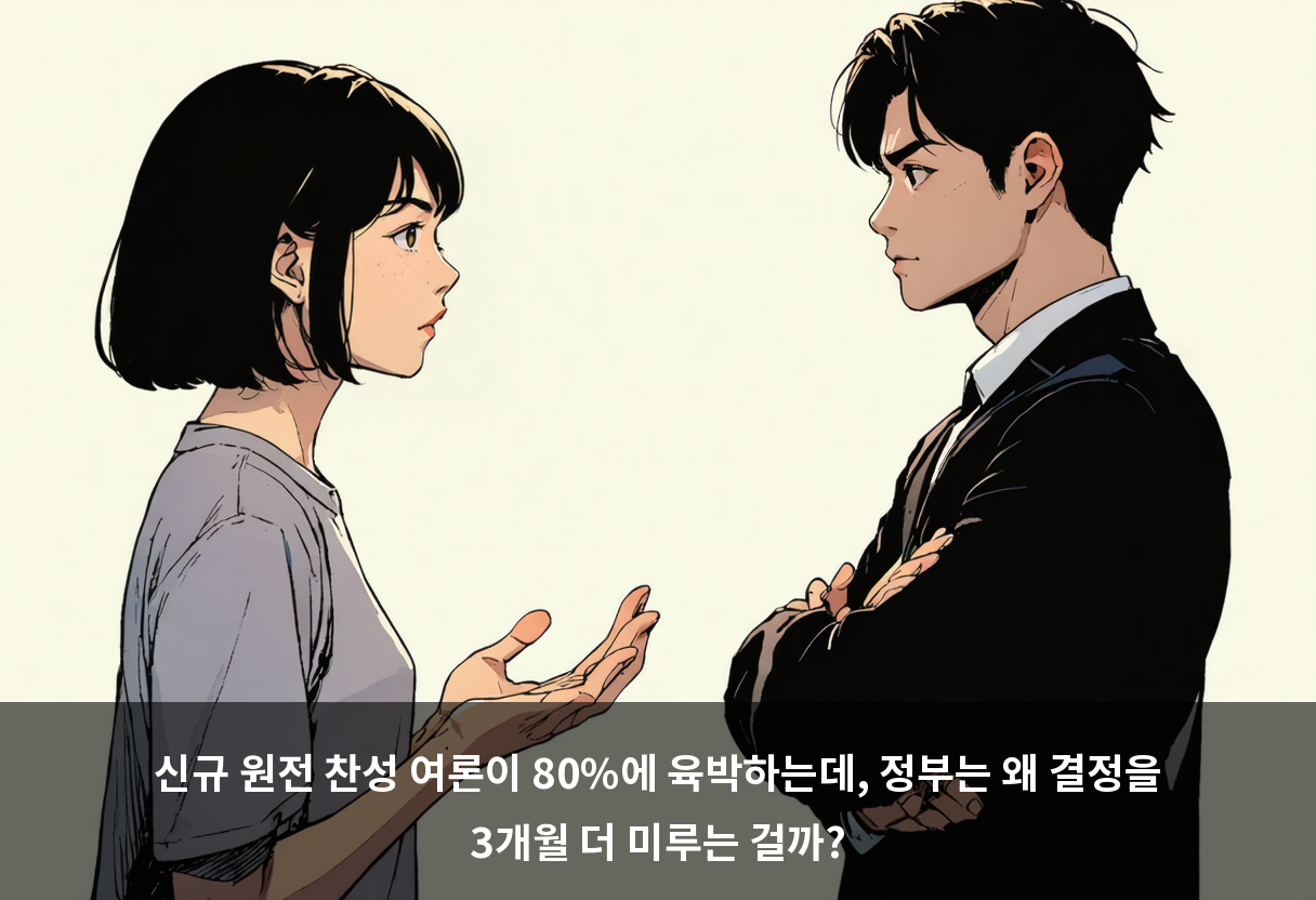 신규 원전 찬성 79.2%인데, 정부는 3개월을 더 묻습니다 🪑