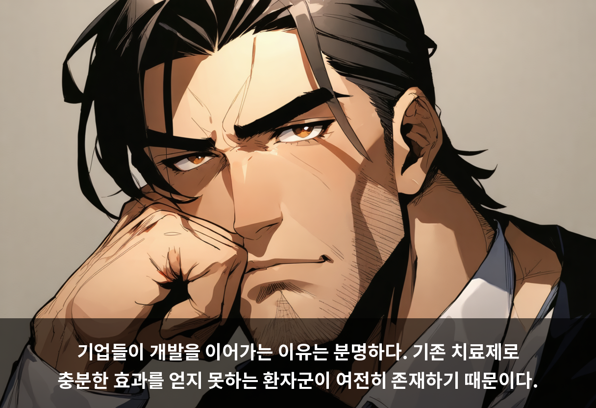 기업들이 개발을 이어가는 이유는 분명하다. 기존 치료제로 충분한 효과를 얻지 못하는 환자군이 여전히 존재하기 때문이다.
