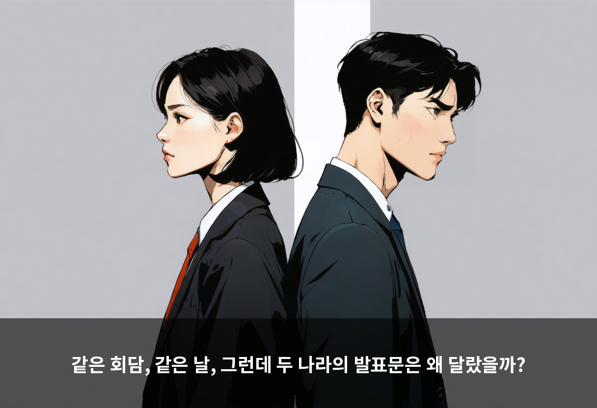 같은 회담, 같은 날, 그런데 두 나라의 발표문은 왜 달랐을까?
