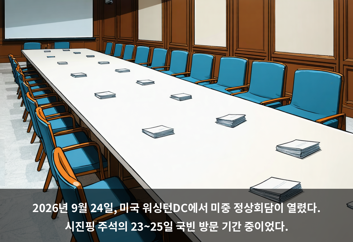 2026년 9월 24일, 미국 워싱턴DC에서 미중 정상회담이 열렸다. 시진핑 주석의 23~25일 국빈 방문 기간 중이었다.