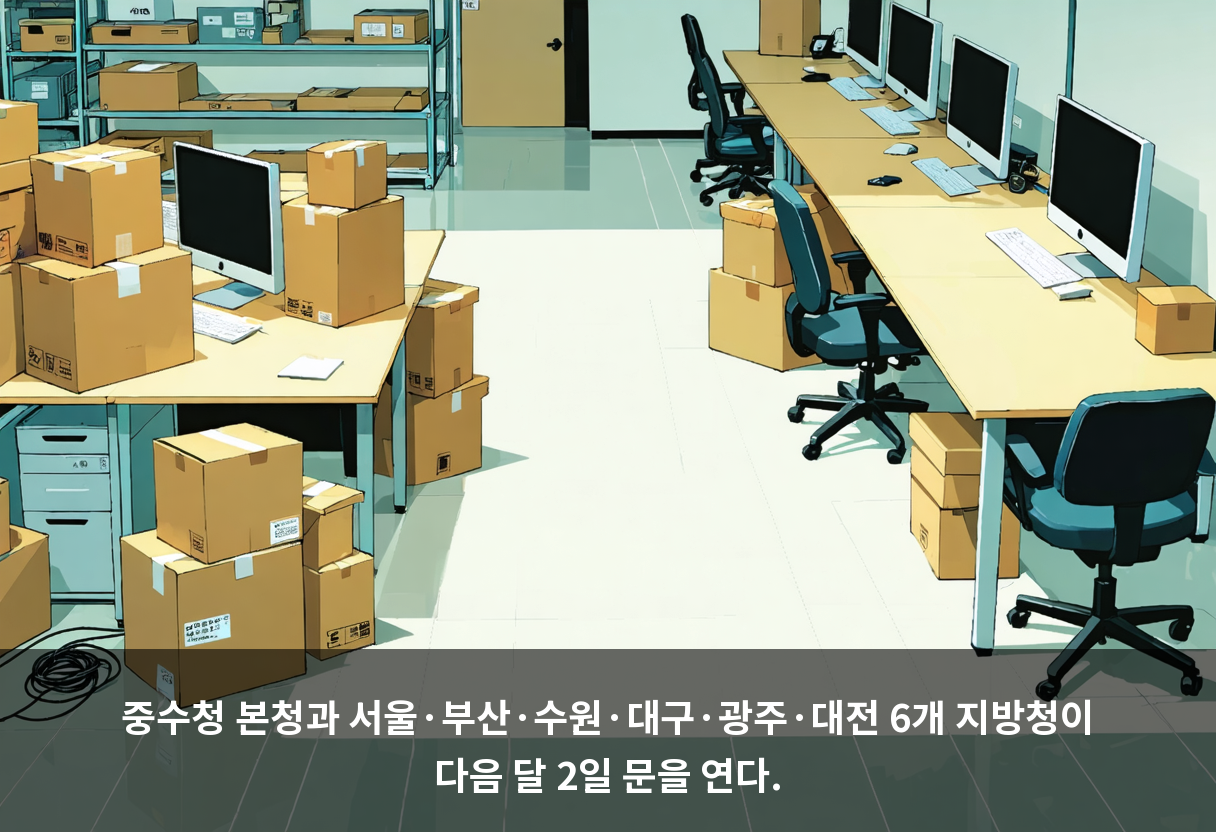 중수청 본청과 서울·부산·수원·대구·광주·대전 6개 지방청이 다음 달 2일 문을 연다.