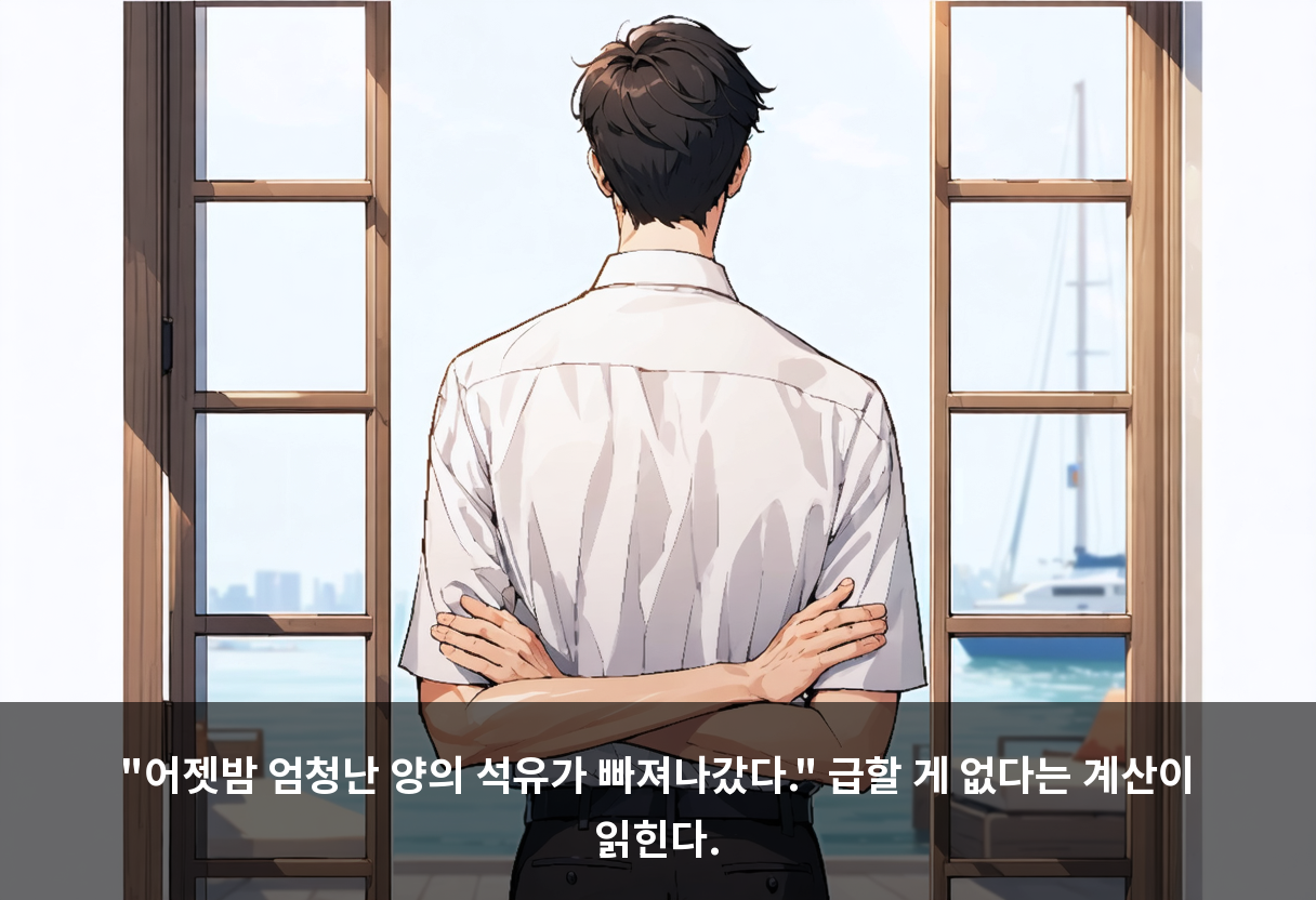 "어젯밤 엄청난 양의 석유가 빠져나갔다." 급할 게 없다는 계산이 읽힌다.