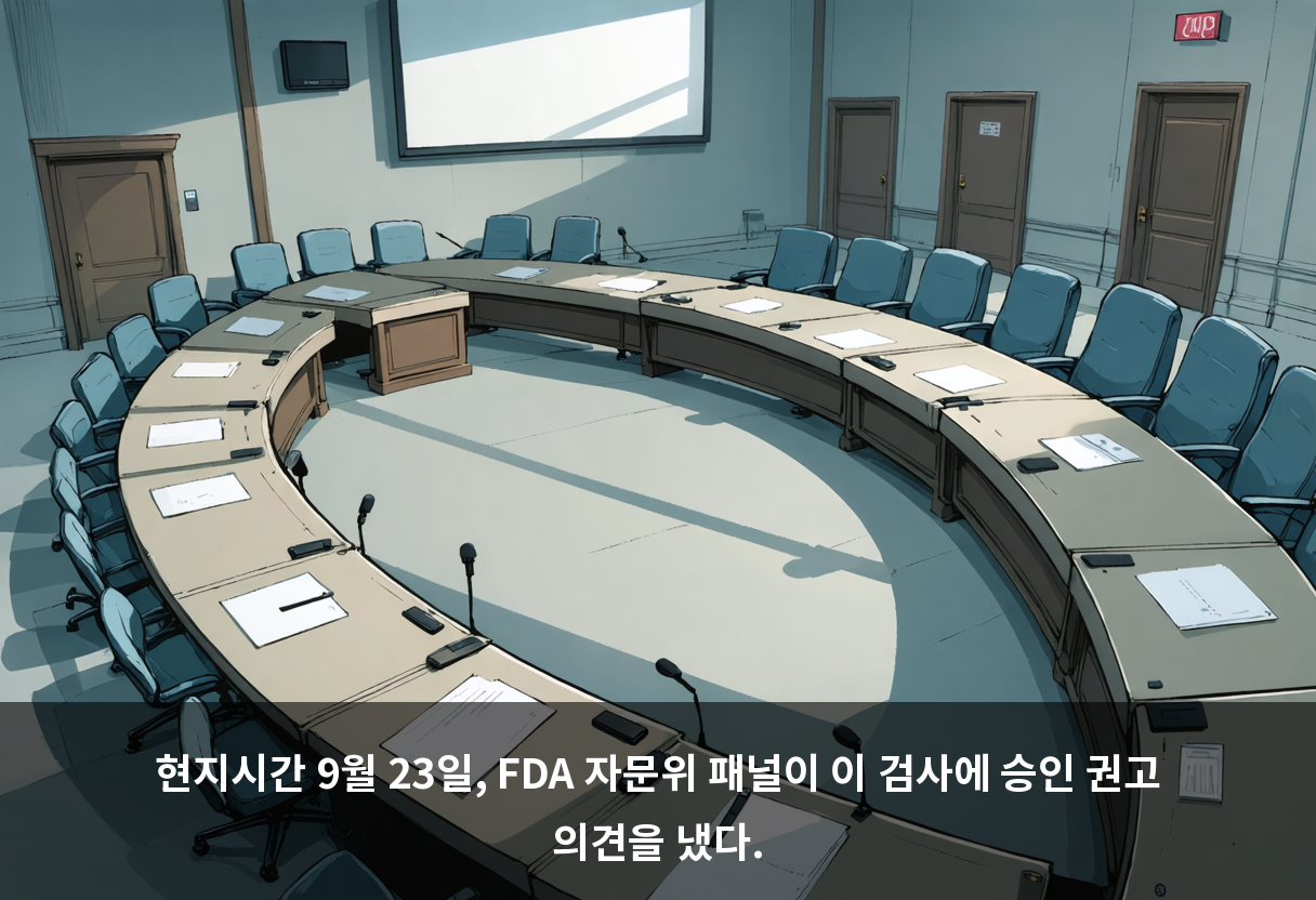 현지시간 9월 23일, FDA 자문위 패널이 이 검사에 승인 권고 의견을 냈다.