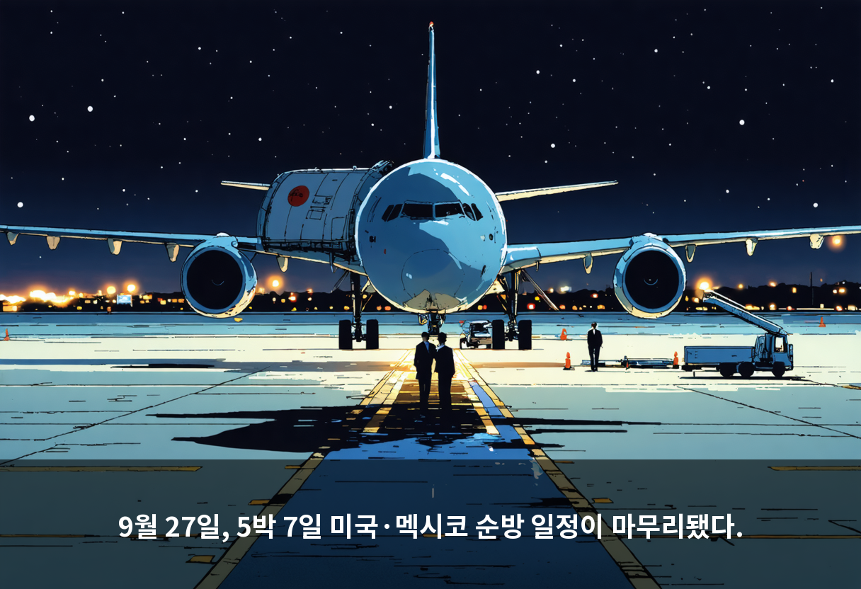 9월 27일, 5박 7일 미국·멕시코 순방 일정이 마무리됐다.