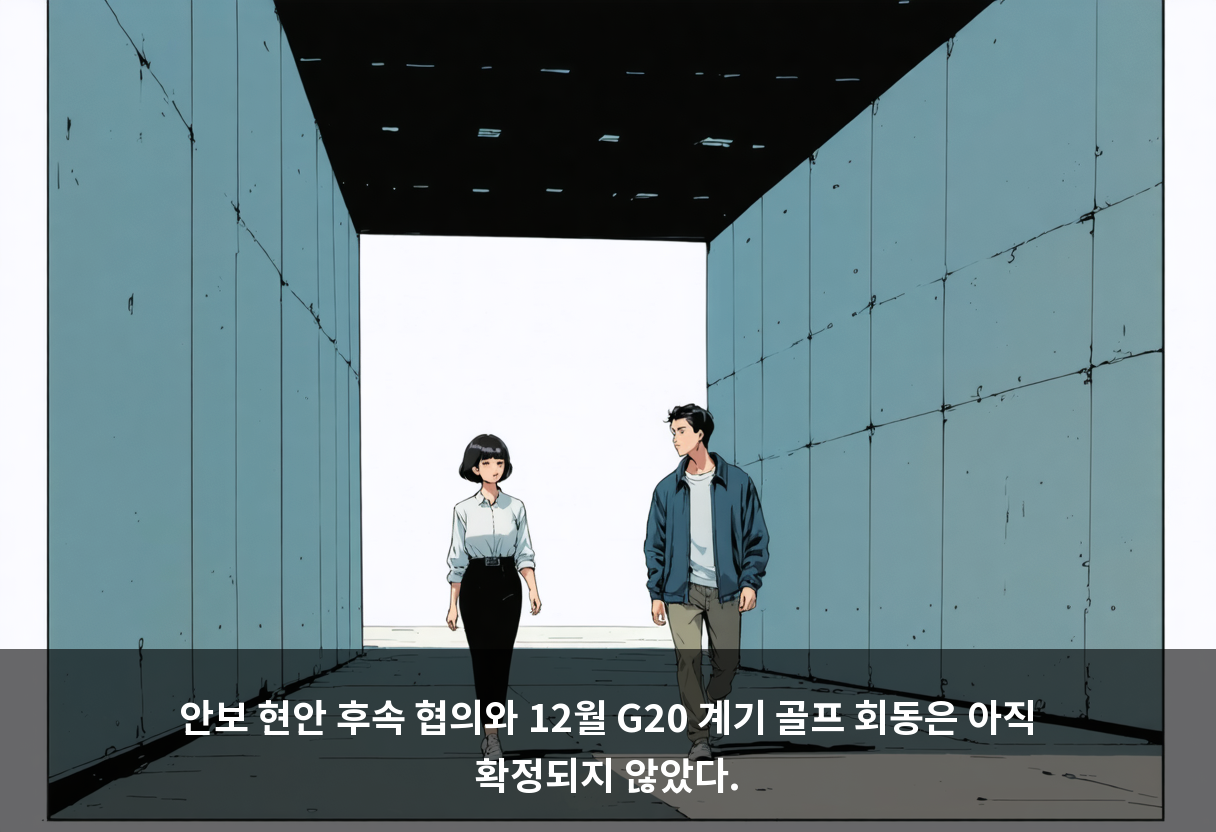 안보 현안 후속 협의와 12월 G20 계기 골프 회동은 아직 확정되지 않았다.
