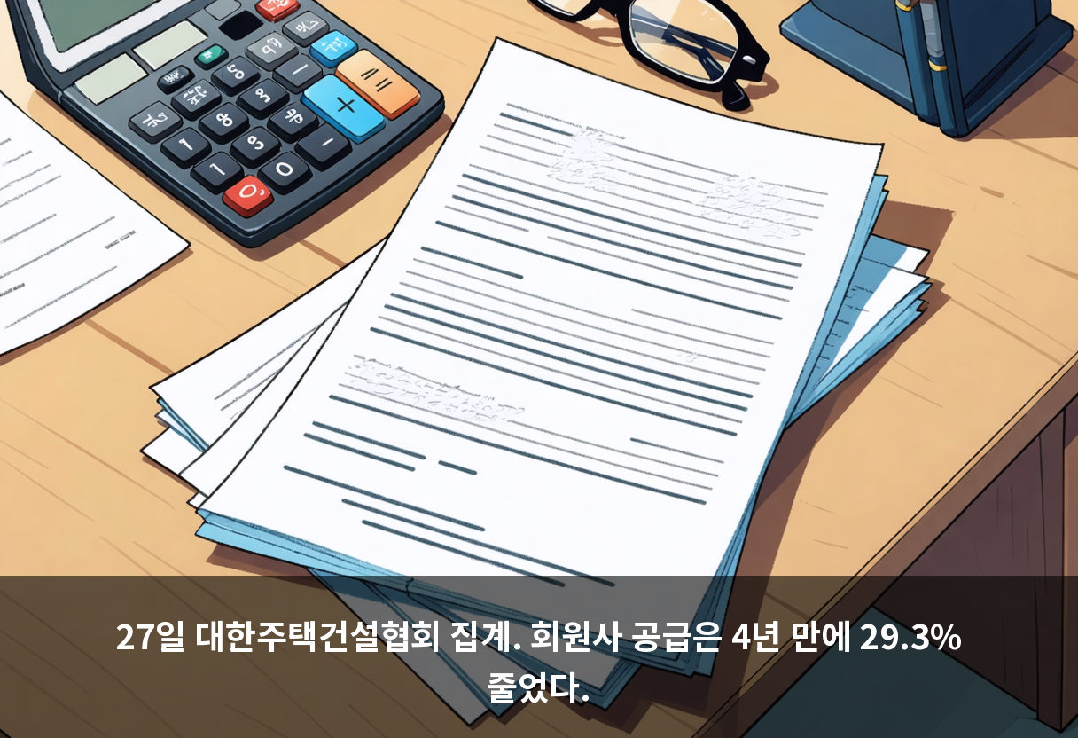 27일 대한주택건설협회 집계. 회원사 공급은 4년 만에 29.3% 줄었다.