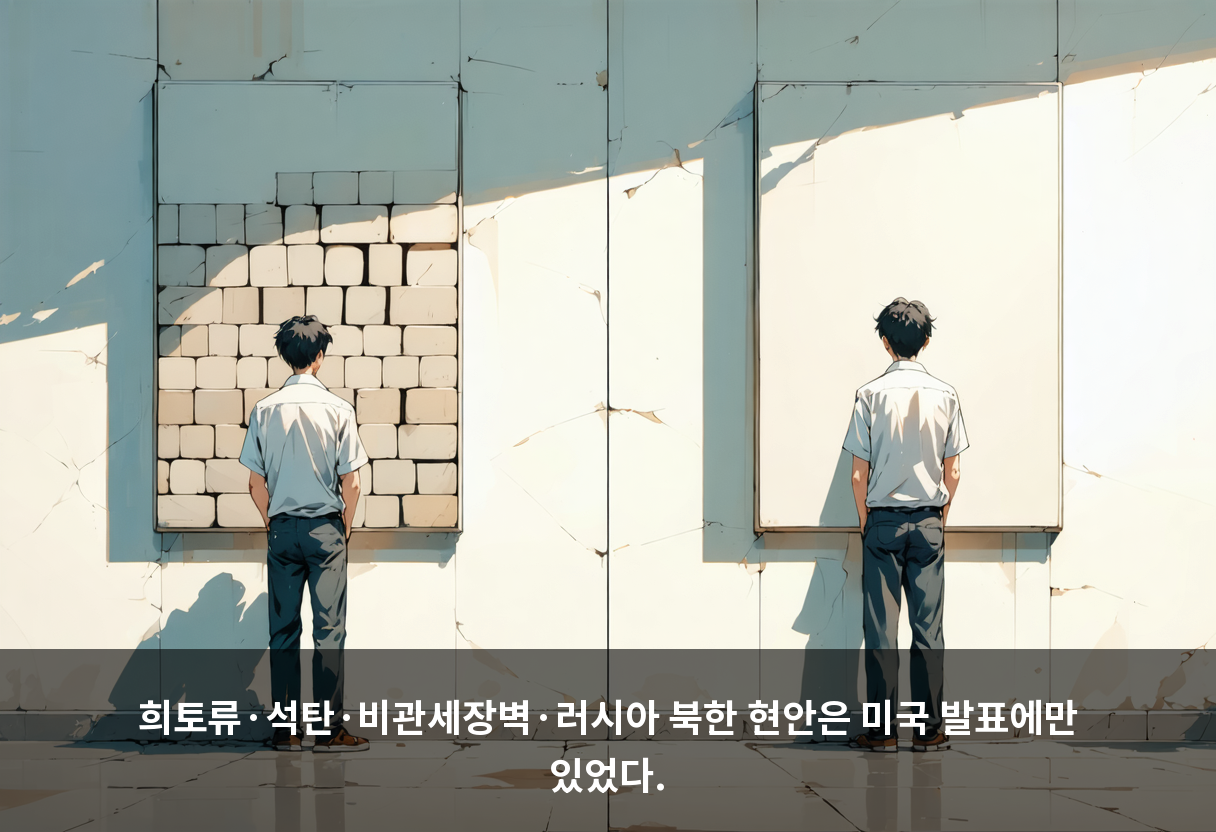 희토류·석탄·비관세장벽·러시아 북한 현안은 미국 발표에만 있었다.
