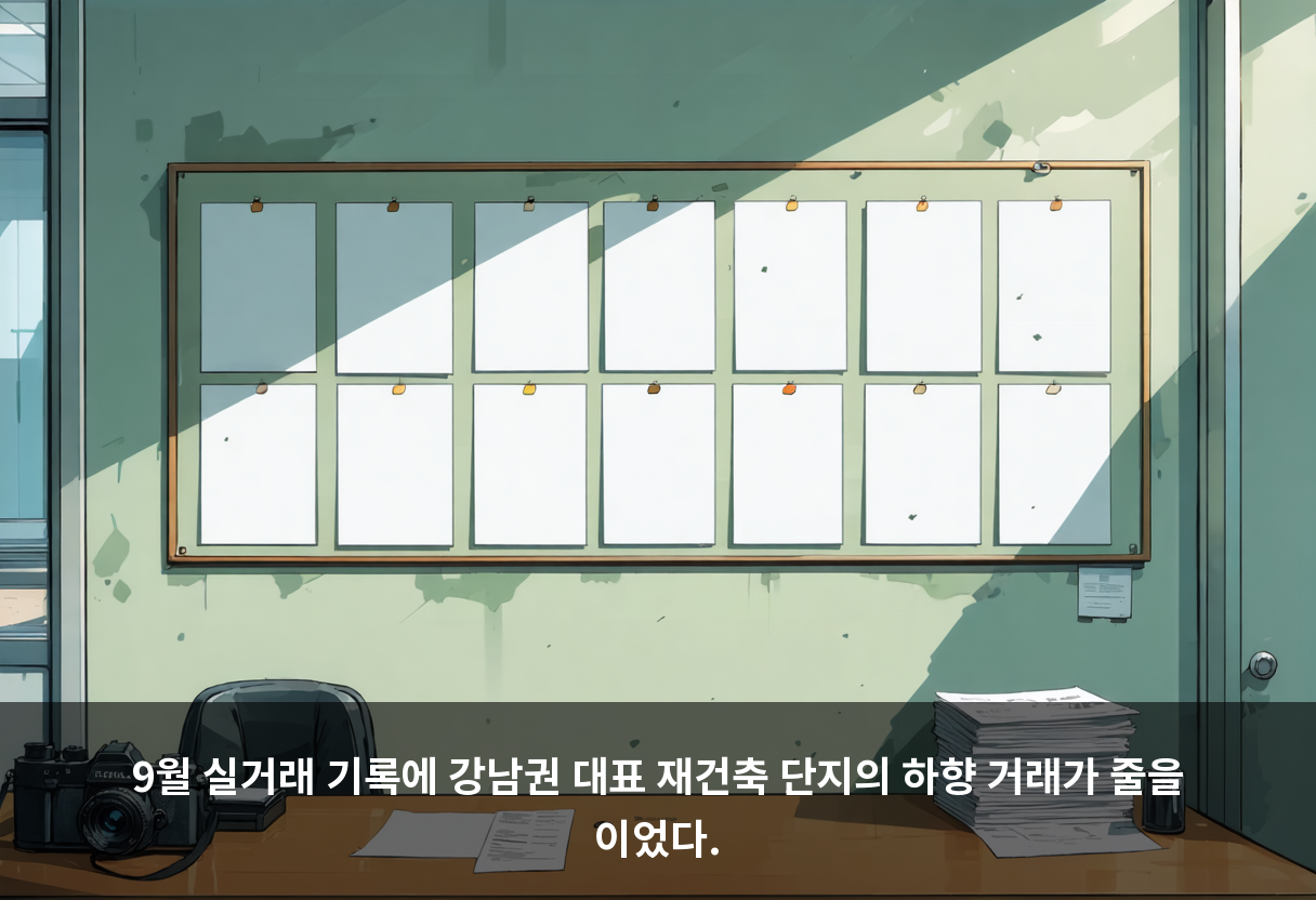 9월 실거래 기록에 강남권 대표 재건축 단지의 하향 거래가 줄을 이었다.