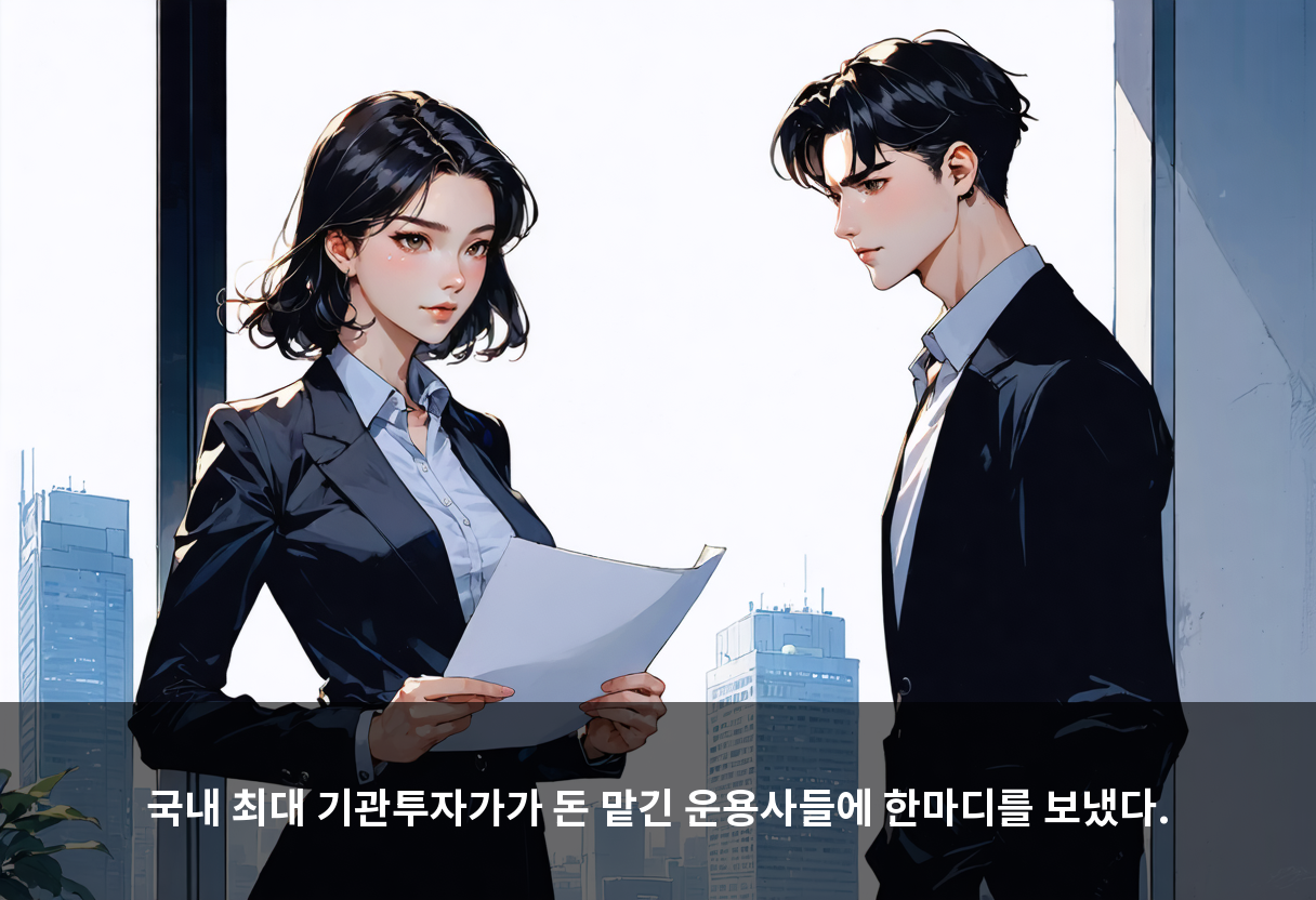 국내 최대 기관투자가가 돈 맡긴 운용사들에 한마디를 보냈다.