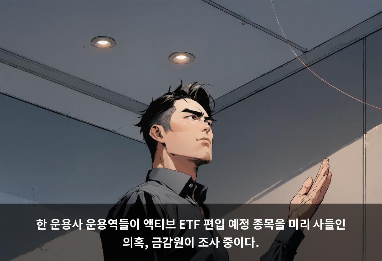 한 운용사 운용역들이 액티브 ETF 편입 예정 종목을 미리 사들인 의혹, 금감원이 조사 중이다.