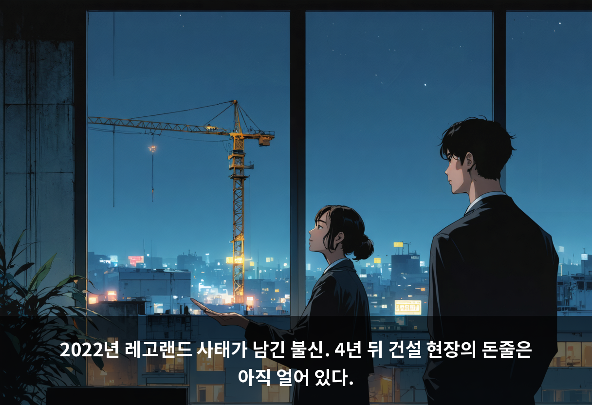 2022년 레고랜드 사태가 남긴 불신. 4년 뒤 건설 현장의 돈줄은 아직 얼어 있다.