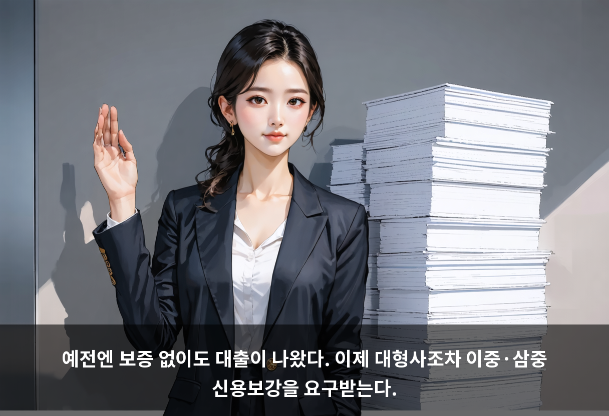 예전엔 보증 없이도 대출이 나왔다. 이제 대형사조차 이중·삼중 신용보강을 요구받는다.