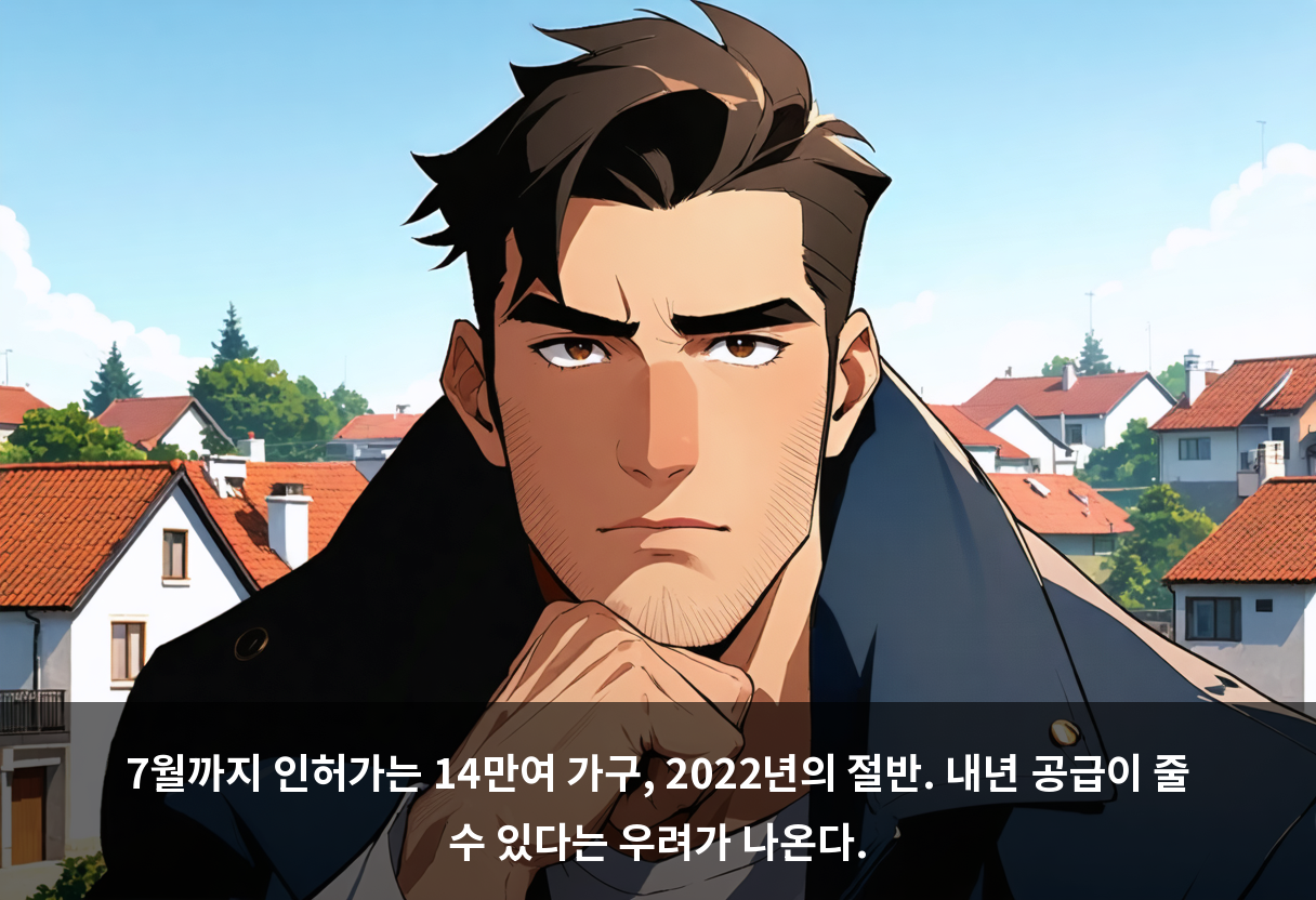 7월까지 인허가는 14만여 가구, 2022년의 절반. 내년 공급이 줄 수 있다는 우려가 나온다.