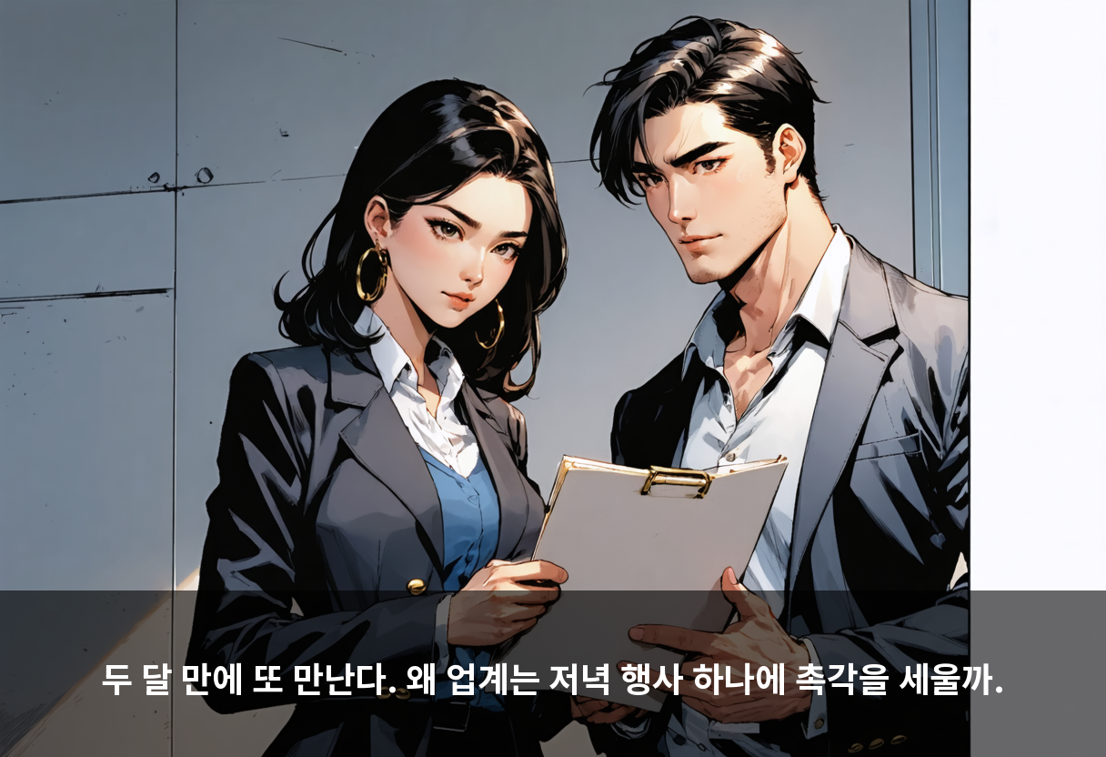 두 달 만에 또 만난다. 왜 업계는 저녁 행사 하나에 촉각을 세울까.