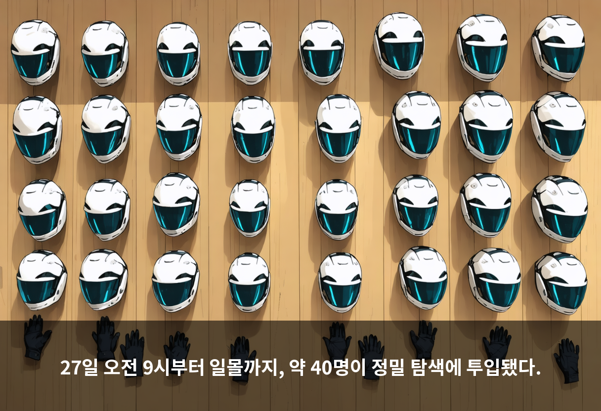 27일 오전 9시부터 일몰까지, 약 40명이 정밀 탐색에 투입됐다.