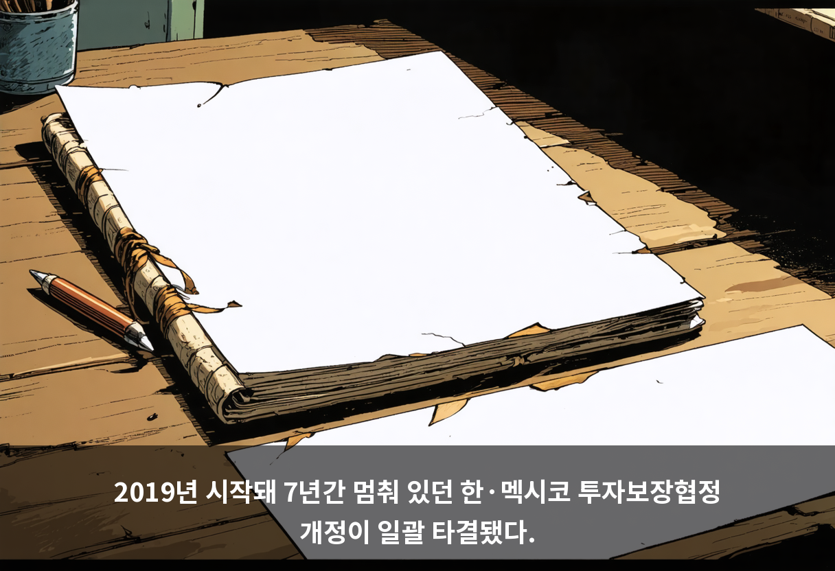 2019년 시작돼 7년간 멈춰 있던 한·멕시코 투자보장협정 개정이 일괄 타결됐다.