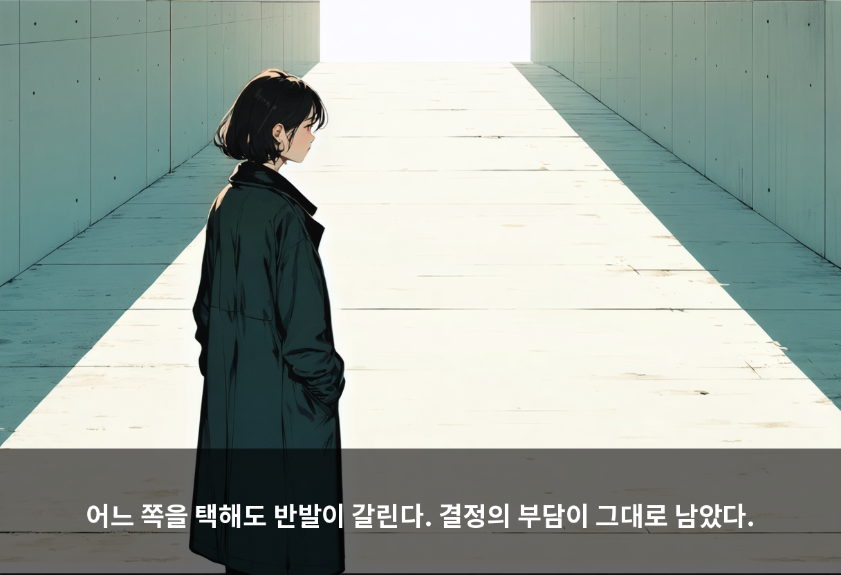 어느 쪽을 택해도 반발이 갈린다. 결정의 부담이 그대로 남았다.