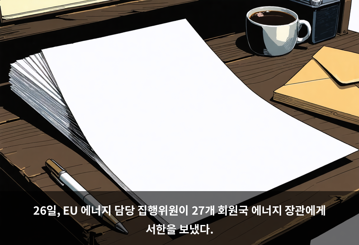 26일, EU 에너지 담당 집행위원이 27개 회원국 에너지 장관에게 서한을 보냈다.