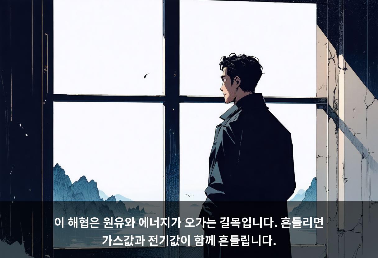 이 해협은 원유와 에너지가 오가는 길목입니다. 흔들리면 가스값과 전기값이 함께 흔들립니다.