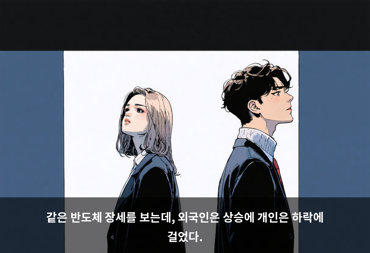같은 반도체 장세를 보는데, 외국인은 상승에 개인은 하락에 걸었다.
