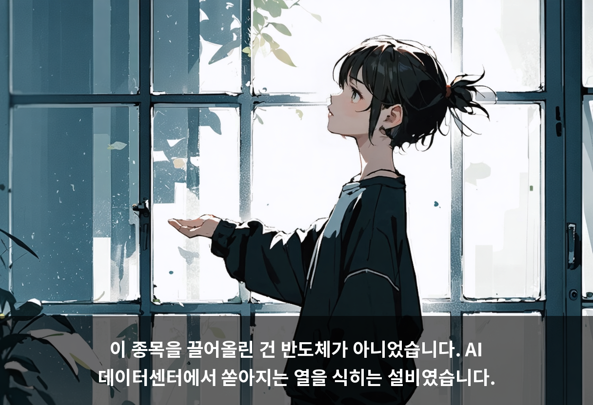 이 종목을 끌어올린 건 반도체가 아니었습니다. AI 데이터센터에서 쏟아지는 열을 식히는 설비였습니다.